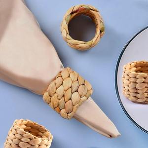 Anneaux de jacinthe d'eau pour tenir des serviettes à manger service de restauration accessoires de décoration ensemble de ronds de serviette naturels - Product Image 5