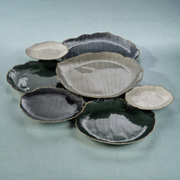 Plateau alimentaire écologique en aluminium à 9 compartiments Vaisselle de mariage Plat de service en grappe Plateau de centre de table Bols de Noël