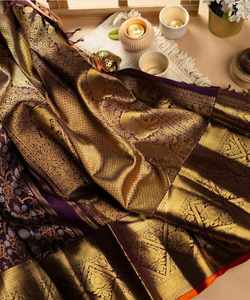Conjunto Tradicional de Saris de Kerala, Estampado Indio, para Mujeres Adultas, Algodón Lavable, Limpio, India, Pakistán, Talla Completa, Especial para Bodas - Product Image 4
