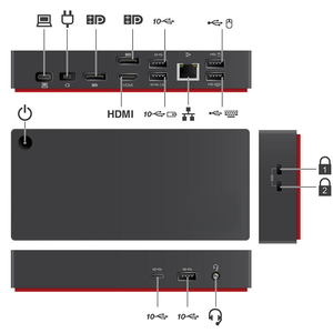 Base de Conexión 40AY0090 para <span class=keywords><strong>Lenovo</strong></span> <span class=keywords><strong>ThinkPad</strong></span> USB-C Dock Gen 2 con Adaptador de CA de Punta Delgada de 90W para Expansión de Conectividad de Portátiles - Product Image 5