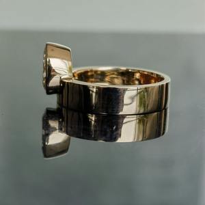 Bague solitaire en or jaune 14 carats avec diamant de laboratoire en forme de poire de 1,50 carat, sertie clos, à bande épaisse, bijoux fins, bague de fiançailles et de mariage pour femme - Product Image 5