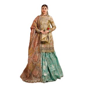 NOUVEAU GHARARA Robe pour femme musulmane pakistanaise de taille personnalisée avec broderie imprimée Robe pakistanaise pour femme WS INTERNATIONAL - Product Image 1