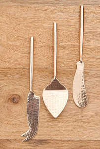 El mejor diseño martillado Cobre Mango largo redondo Espejo Pulido Juego de queso Esparcidor y rebanador de acero inoxidable en precio al por mayor - Product Image 6