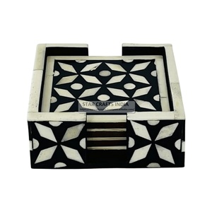 Factory Price 2026 Square Shape Bone Inlay with MOP High Quality Polished Custom Coasters Kitchen Supplies <b>Placemats</b> From SCI - Product Image 1