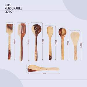 Best Trade <b>Wood</b> <b>Cutlery</b> Set Spatulas Eco-Friendly Long Handle Spoons Ladle Modern Design for Home Restaurant Use Bulk Export - Product Image 4