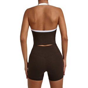 Conjunto de Yoga de Dos Piezas con Cintura Elástica y Estiramiento en Cuatro Direcciones, OEM/ODM, Venta al Por Mayor, Logotipo Personalizado, Ropa Deportiva para Mujer - Product Image 2