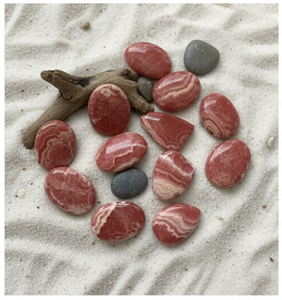 Pierres précieuses en rhodochrosite rouge naturelle, forme de poire à dos plat, cabochon, pierres brutes, offertes au prix de gros d'usine pour la fabrication de bijoux - Product Image 2