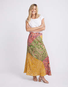 High Quality Ankle-Length <b>Skirt</b> <b>Elastic</b> Waistband On-Trend Tiered Design Side Pockets Comfortable Casual Women Floral Viscose - Product Image 5