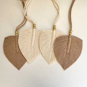Macrame Leaf <b>Curtain</b> Boho Minimalist Decor <b>Curtain</b> Holder Modern Window <b>Tiebacks</b> Unique Home Decorative Housewarming Gift - Product Image 1
