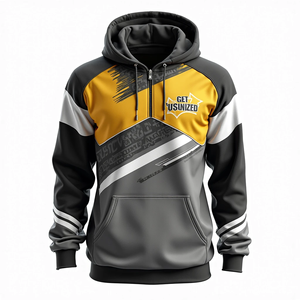 Sudadera con Capucha Personalizada para Hombre, Ropa Urbana Resistente, Estilo Holgado, Sublimada, 100% Poliéster, Mezcla de Algodón Básica, Textura Suave - Product Image 1