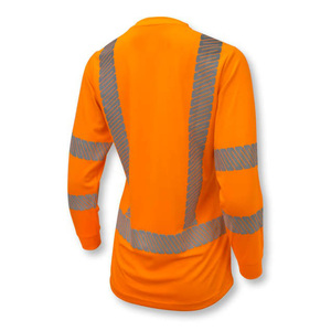 Chaleco de secado rápido con rayas reflectantes de seguridad para deportes de verano, camiseta para correr de algodón de construcción para mujer con logotipo personalizable Hi Vis - Product Image 2
