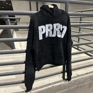 Haute qualité thermique nouveau gros sweat à capuche surdimensionné unisexe à capuche hommes bouffée impression strass broderie sweats à capuche personnalisés - Product Image 2