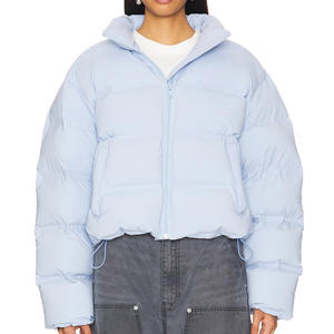 Veste matelassée courte à capuche zippée respirante pour femme, matière de qualité supérieure, vêtement décontracté, collection automne, veste d'extérieur - Product Image 2