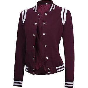 Veste universitaire sur mesure pour femmes, style baseball, style lycée Letterman, broderie teinte OEM, laine/polyester, coupe-vent - Product Image 1