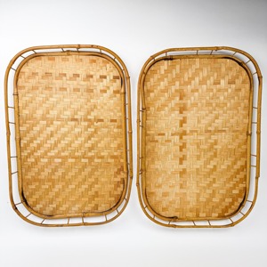 Assiette de présentation en coquillages en rotin artistique, artisanat tissé à la main, décoration de Noël pour la maison et accessoire essentiel pour la table - Product Image 1