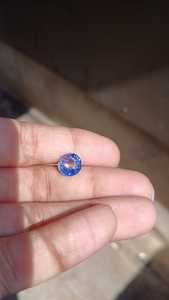 Zafiro Azul Real Creado en Laboratorio, Forma Redonda, Diamante de 1 Quilate, Corte Redondo Azul, Corte Brillante - Product Image 4