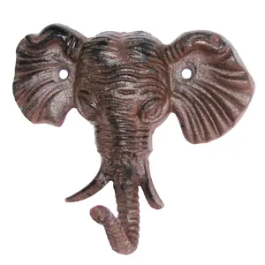 Ganchos de pared de metal de alta calidad más vendidos, diseño de forma de elefante para ropa, ganchos de pared decorativos - Product Image 1