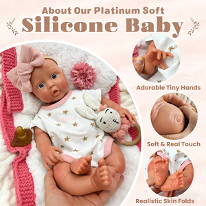 Muñeca Bebé <span class=keywords><strong>Reborn</strong></span> de Silicona Realista de 17 Pulgadas, Cuerpo Completo, Recién Nacido, Anatómicamente Correcta, Regalo para Niñas, Muñeca Bebé <span class=keywords><strong>Reborn</strong></span> - Product Image 3