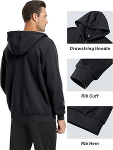 Sweat à capuche zippé chaud d'hiver en molleton de coton épais, coupe ample pour hommes et femmes - Product Image 2