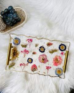 BANDEJA DE SERVICIO EPOXI DE RESINA PERSONALIZABLE CON ESTILO Diseño rectangular para el hogar Restaurante Hotel Bandeja de resina - Product Image 1