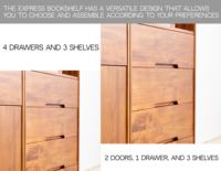 Étagère de rangement moderne et durable en teck à 4 tiroirs, confortable, en bois légal indonésien certifié, pour salon et maison
