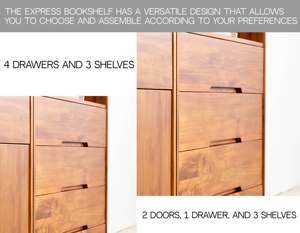 ชั้นวางหนังสือไม้สักทันสมัย 4 ลิ้นชัก พร้อมที่เก็บของสำหรับห้องนั่งเล่น เฟอร์นิเจอร์บ้าน - Product Image 6