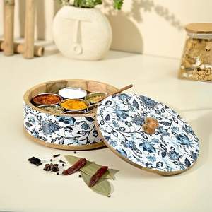 Boîte à épices en bois de style naturel pour une décoration de cuisine simple et propre, offrant un confort de cuisine quotidien - Product Image 1