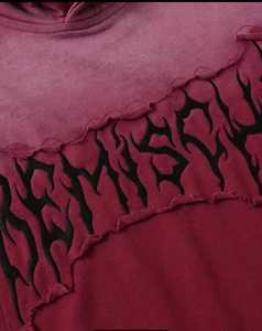 Apliques bordados hombres invierno sudaderas con capucha Sunfade de gran tamaño 430 gramos polar 100% algodón diseño desgastado hombro caído ajuste personalizado - Product Image 2