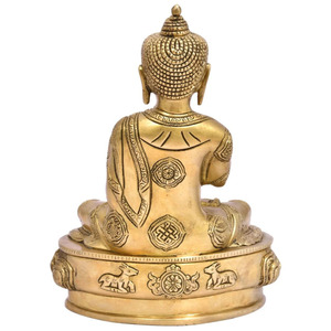 Estatua de Buda de latón hecha a mano para decoración del hogar y artículo de regalo espiritual decoración de mesa-10 pulgadas - Product Image 2