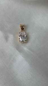 1ct 2ct Or jaune 10k 14k D VS1 Oval Cut IGI Lab Grown HPHT CVD Loose Solitaire Pendant Diamond Charms Romantic - Product Image 2