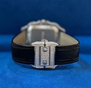 Reloj de pulsera automático de cuero negro de 41mm para hombre, esfera de números romanos personalizada, reloj mecánico de estilo Hip Hop helado de lujo, cristal cuadrado - Product Image 5