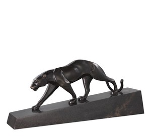 Estatua de Pantera Negra, Escultura de Leopardo, Figura Animal de Metal, Decoración Moderna de Lujo para el Hogar - Product Image 6