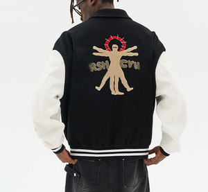 Qualité portable nouveaux hommes respirants portent des vestes universitaires vente en gros dernière veste de baseball pour hommes à la mode avec logo personnalisé - Product Image 2