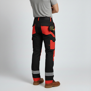 Nouveauté 2025 Pantalon de travail 100% coton réfléchissant pour homme CLASSE 2 Durable 2 tons Multi-poches Pantalon de sécurité Imperméable LED - Product Image 5