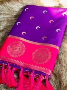 Saree à bordure Jacquard en soie Pure Paithani pour femmes avec chemisier non cousu Belle pour la fête de mariage Utilisation en cours d'exécution Style pakistanais - Product Image 2