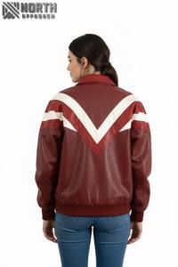 Chaqueta de Cuero Entallada para Mujer 100% Original, Invierno, Resistente al Viento, Tejido de Lona, Opciones de Logotipo y Color Personalizados - Product Image 2