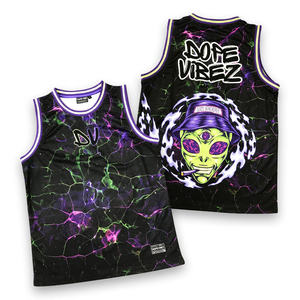 Camiseta de baloncesto personalizada Tie Dye unisex, patrón de ropa deportiva, diseño de malla transpirable, técnica de sublimación, logotipo de talla grande - Product Image 1