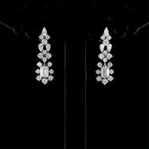 Pendientes de Plata de Ley 925 con Diamantes Blancos Cultivados en Laboratorio, Pendientes Personalizados Redondos para Joyería con Diamantes Cultivados en Laboratorio, Otros Collares - Product Image 1