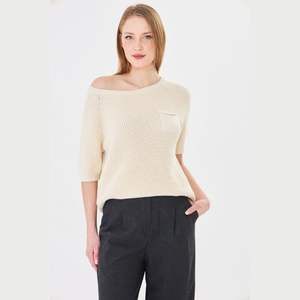 เสื้อสเวตเตอร์ถักนิตติ้งสำหรับผู้หญิง ผ้าฝ้ายออร์แกนิค 100% ทรงหลวม ระบายอากาศได้ดี นุ่ม อุ่น - Product Image 1