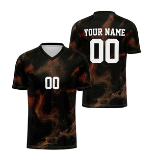 Maillot de football respirant en polyester 100% imprimé par sublimation personnalisée pour les sports d'été pour les vêtements de sport d'équipe - Product Image 4