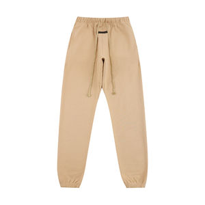 Pantalon de survêtement léger antistatique en laine pour hommes avec motif droit élastique taille haute devant plat-Pantalon de sport de jogging décontracté - Product Image 4