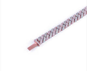 Bracelet infini en argent sterling plaqué or rose avec diamant moissanite, bracelet tennis en or rose, bracelet cubain en diamant - Product Image 2