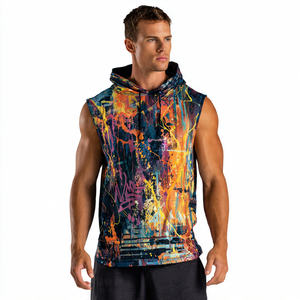 Gym Fitness <b>Sleeveless</b> Hoodie Men's Workout Exercise <b>Hoodies</b> Tops Singlet <b>Sleeveless</b> Hooded Top Mens - Product Image 4