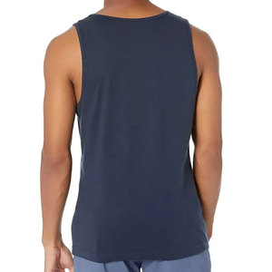 Camiseta sin mangas para hombre 2026, con aberturas anchas en los brazos, 100% algodón, chaleco de fitness transpirable, patrón liso informal, 160g, estampado por transferencia térmica - Product Image 5