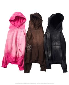 Sudadera con capucha Vintage de lavado ácido personalizado de nuevo diseño, ropa de calle, Sudadera con capucha de gran tamaño con estampado de tinta, 100% algodón, 420 GSM, sudadera con capucha para hombre de peso pesado - Product Image 6