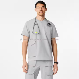 Conjunto de uniforme veterinario de manga corta para hombre 2025, gran oferta, logotipo personalizado, hecho de algodón, traje médico de hospital - Product Image 1