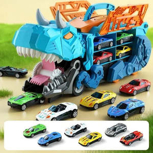 Camion transporteur de dinosaures en plastique à assembler, jouet pour garçons et filles, fonction à friction - Product Image 5