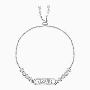 สร้อยข้อมือเพทายสีเงินโรเดียมพร้อมไข่มุกน้ำจืดและเพชรรูปผีเสื้อสำหรับเด็ก - Product Image 4