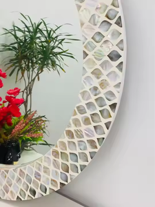 Espejo de pared con incrustaciones de hueso hecho a mano indio más vendido por Crescent Crafts - Product Image 3