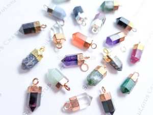 Handmade Sterling Silver Gold Plated Romantic Ball Shape Pendant 30To35mm Mix Natural Stone Wire Wrapped Crystal - Product Image 6